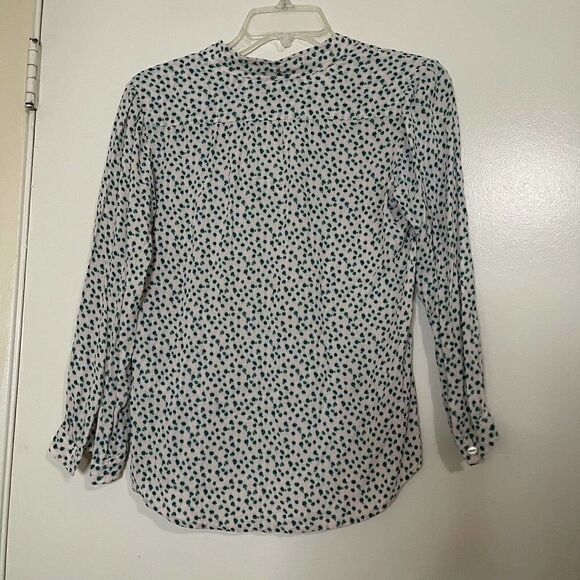 A.P.C. Paris Green dotted chiffon lightweight Blouse top size 34 US XS - Picture 5 of 6